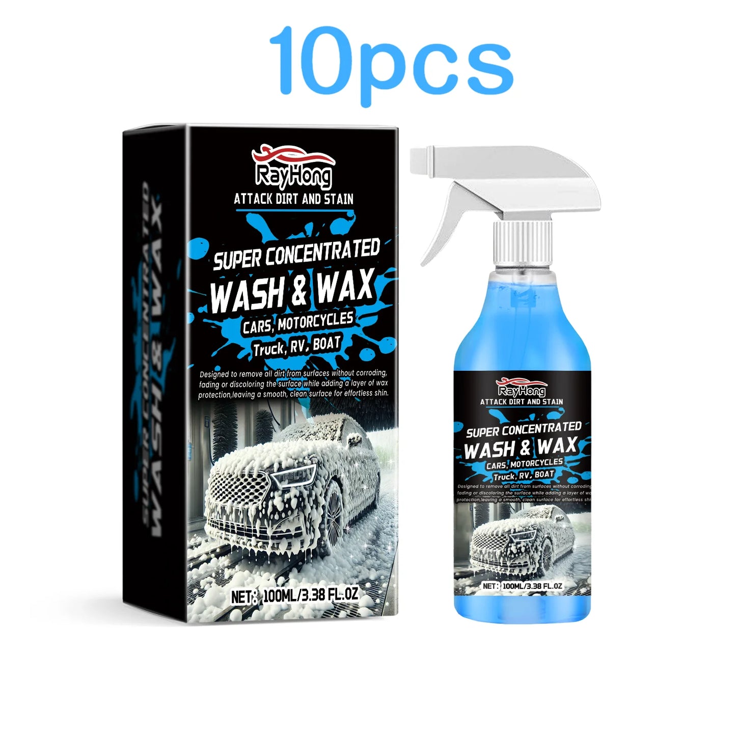 Rayhong 100ml Car Wash Foaming Cleaner Car Paint Care Remove Stain Dirt Polishing Paint Cleaning Motorcycle Auto Washing Liquid