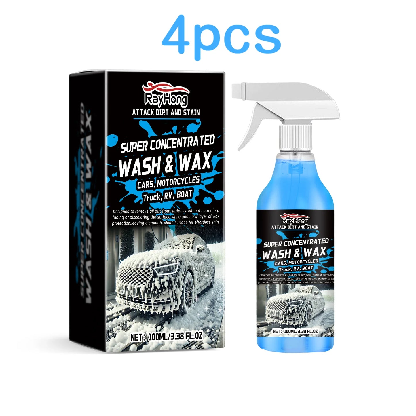 Rayhong 100ml Car Wash Foaming Cleaner Car Paint Care Remove Stain Dirt Polishing Paint Cleaning Motorcycle Auto Washing Liquid