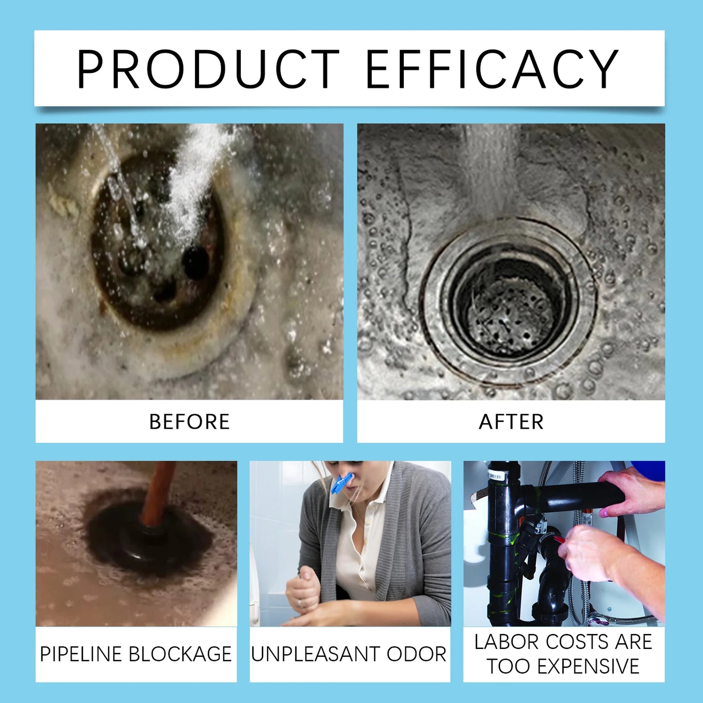 Toilet Cleaning Products Drain Cleaner Bathroom Toilet Cleaner Sink Pipes Kitchen Pipe Opener Drains Sewer Bowl Boom Wash Block