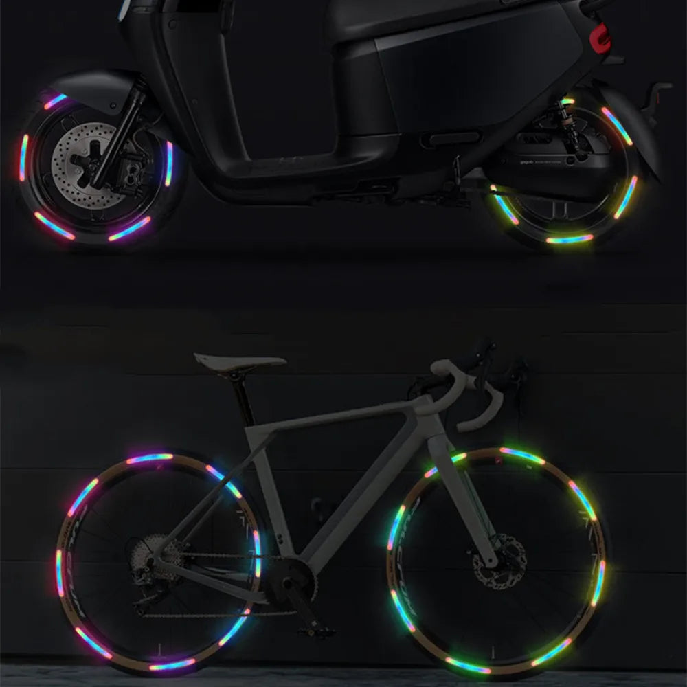 Car Universal Wheel Hub Reflective Stripes Safety Opening Warning Sticker Tape Auto Warning Reflective Tape Exterior Accessorie