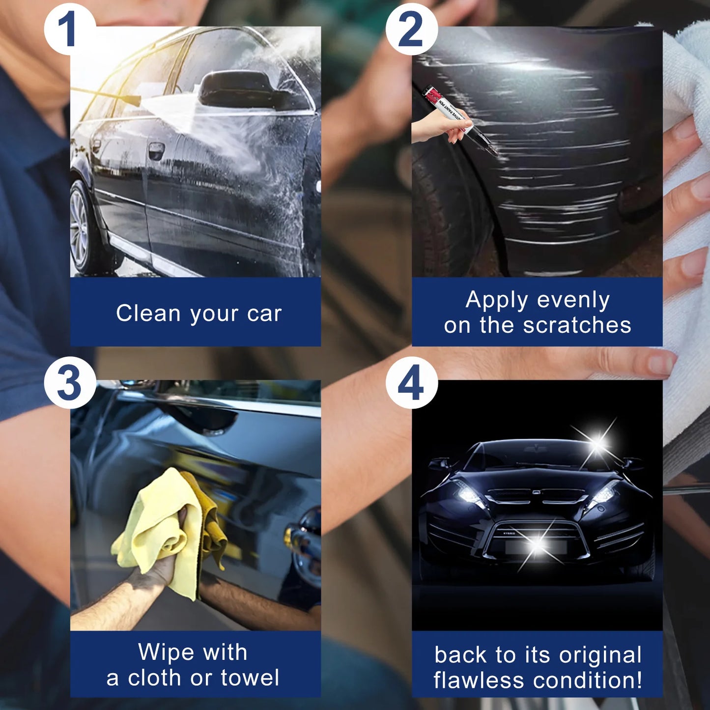Rayhong White/Black Car Remover Scratch Repair Paint Pen Touch Up Pen Repair Maintenance Paint Care Automobile Accessories