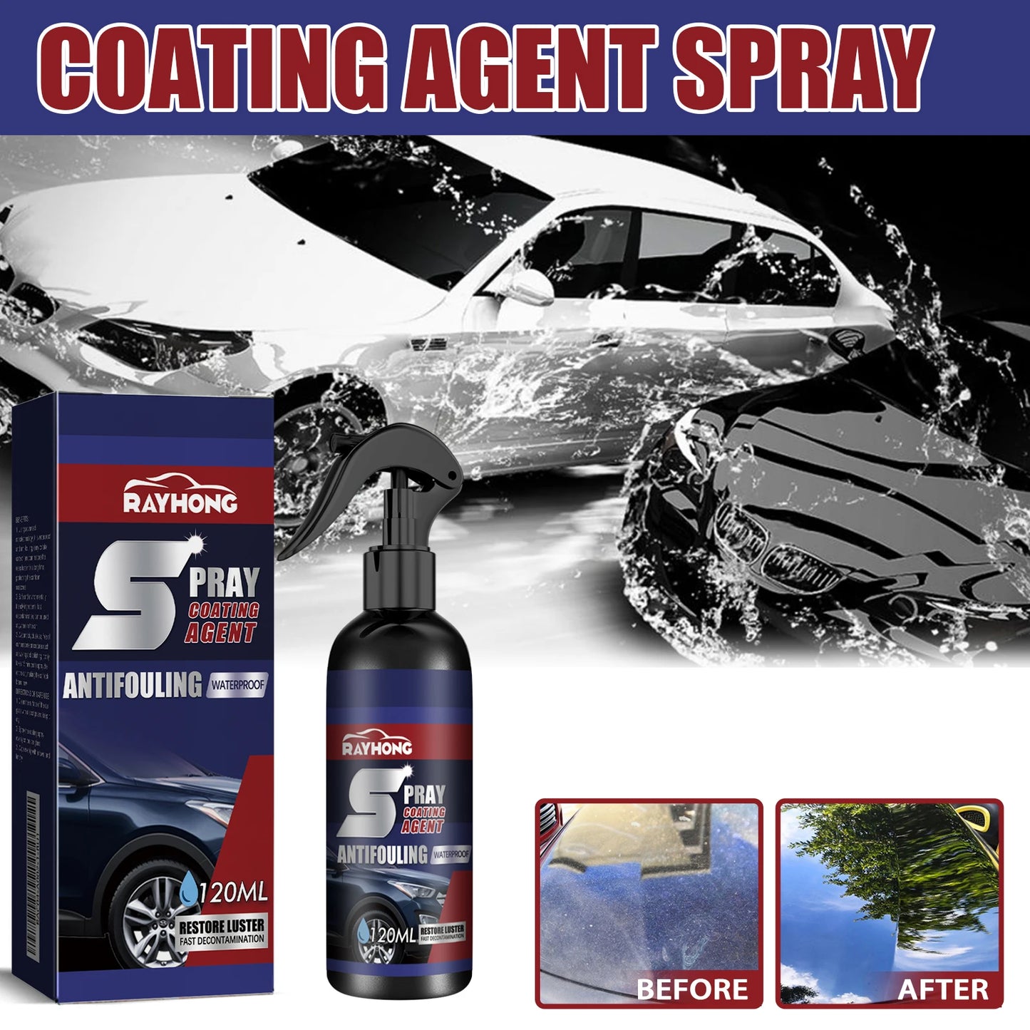 Rayhong Automobile Coating Spray Curing Paint Decontamination, Blackening and Brightening Automobile Coating Nano Coating Spray