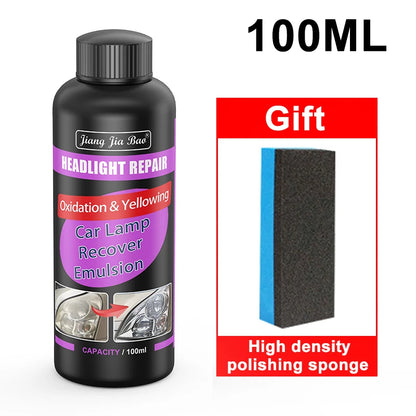 Car Headlight Restoration Polishing Kits Headlamp Scratch Remover Repair Cleaning Paste Remove Oxidation Headlight Polish Liquid