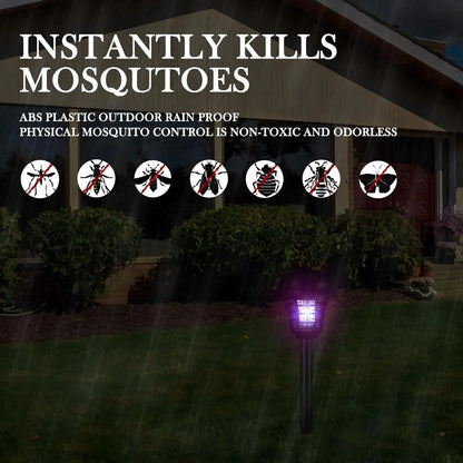 Solar Mosquito Killer With 2 Light Mode Outdoor Waterproof Led Light Bug Zapper Mosquito Trap Lamps For Garden Lawn Camping