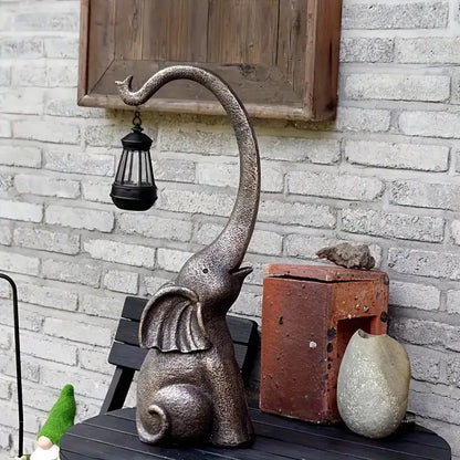 1 Pack Elephant-Shaped LED Solar Lights Garden Resin Crafts Ideal for Patio Decor Used For garden，yard，pool，Lawn