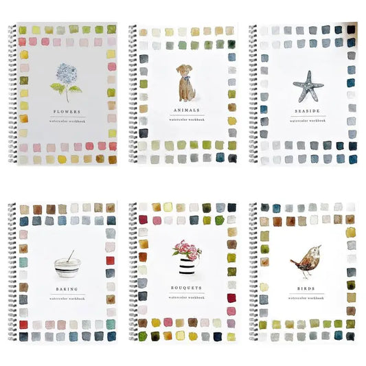 Portable Watercolor Tutorial Paper Book Beginner-Friendly Water Color Painting Workbook Hand-Painted Art Exercises for Beginner