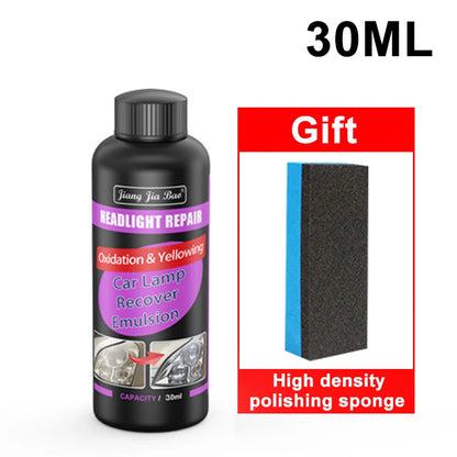 Car Headlight Restoration Polishing Kits Headlamp Scratch Remover Repair Cleaning Paste Remove Oxidation Headlight Polish Liquid