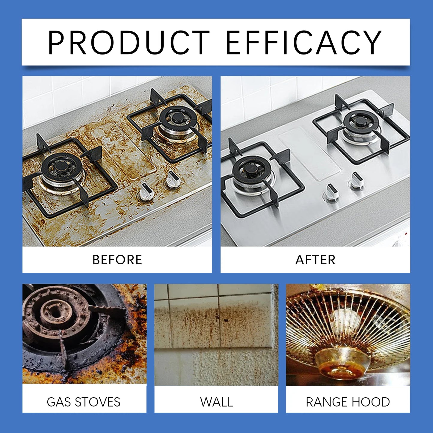 Heavy Oil Cleaner Powerful Kitchen Oil Stain Degreaser Oil Stains Remover Cleaning Grills Ovens Home Cooktop Cleaning Spray