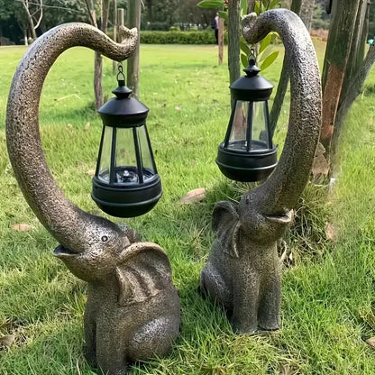 1 Pack Elephant-Shaped LED Solar Lights Garden Resin Crafts Ideal for Patio Decor Used For garden，yard，pool，Lawn