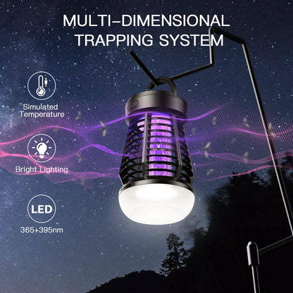 Portable Bug Zapper Rechargeable Wireless Mosquito Killer - 2000mAh Bug Zapper with Light  for Outdoor Adventures Garden Yard