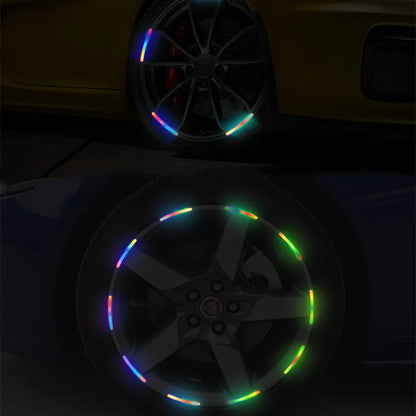 Car Universal  Wheel Hub Reflective Stripes Safety Opening Warning Sticker Tape Auto Warning Reflective Tape Exterior Accessorie