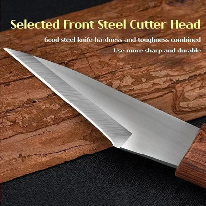Wooden Handle Grafting Knife with Leather Shell, Suitable for Garden Grafting/unpacking, Etc. Solid Wood Handle Garden Hand Tool