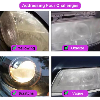 Car Headlight Restoration Polishing Kits Headlamp Scratch Remover Repair Cleaning Paste Remove Oxidation Headlight Polish Liquid