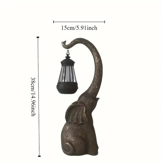 1 Pack Elephant-Shaped LED Solar Lights Garden Resin Crafts Ideal for Patio Decor Used For garden，yard，pool，Lawn