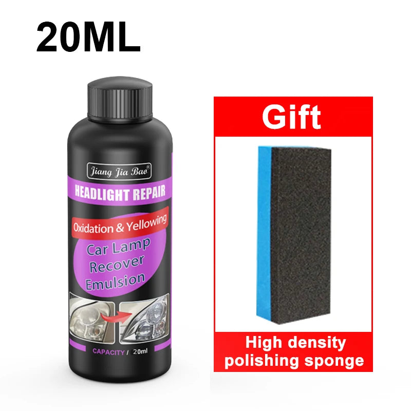 Car Headlight Restoration Polishing Kits Headlamp Scratch Remover Repair Cleaning Paste Remove Oxidation Headlight Polish Liquid