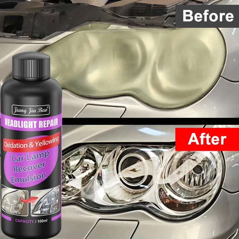 Car Headlight Restoration Polishing Kits Headlamp Scratch Remover Repair Cleaning Paste Remove Oxidation Headlight Polish Liquid